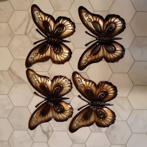 4 Metal butterfly wall art